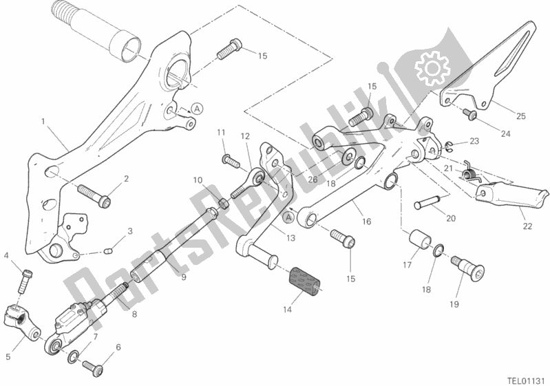 Todas as partes de Apoios Para Os Pés, Esquerdo do Ducati Superbike Panigale V4 S Corse USA 1100 2019